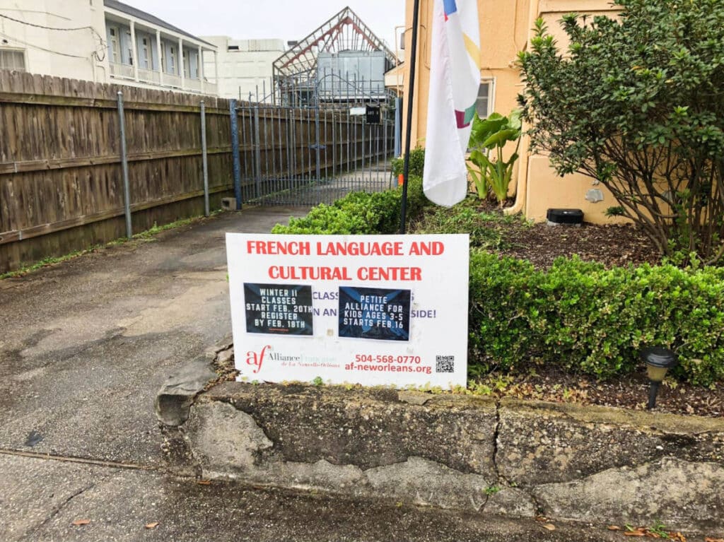 View of the French Language and Cultural Center signage