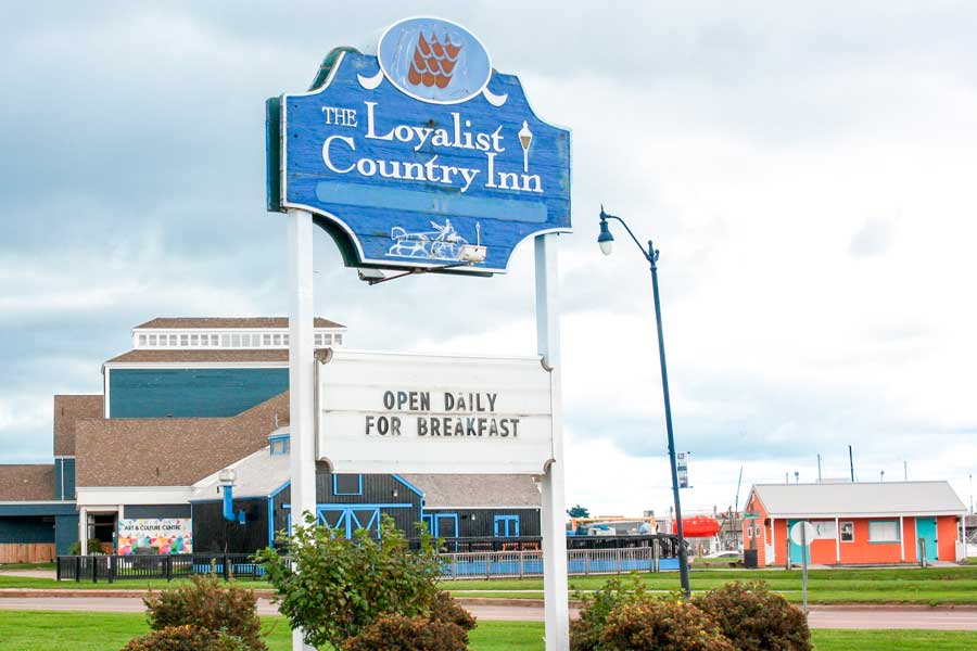 The signage of the Loyalist Country Inn on the entrance