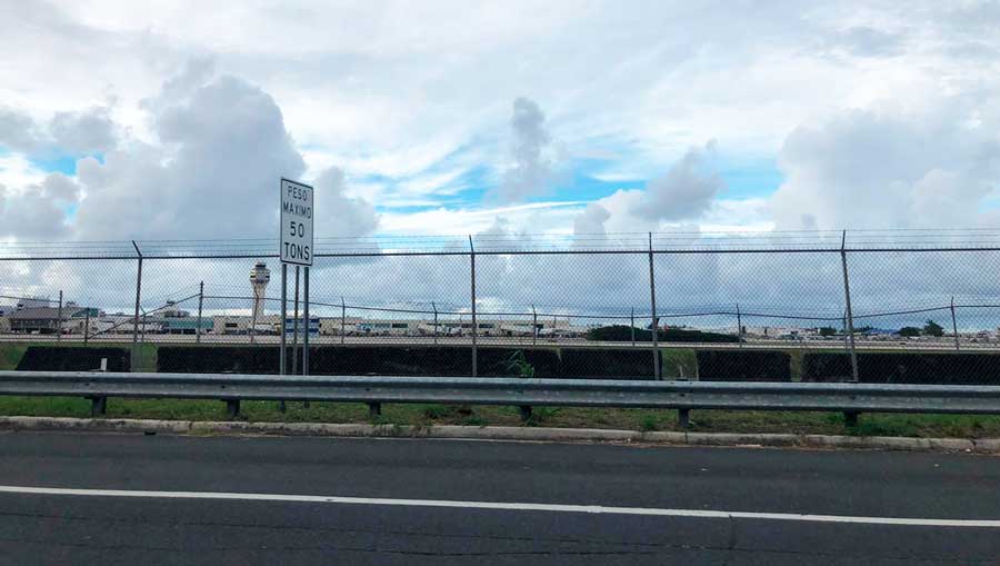 View of the sky over the Luis Muñoz Marin Airport