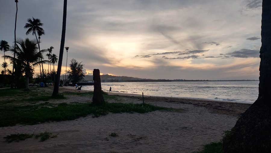 View from the Luquillo Beach at sunset