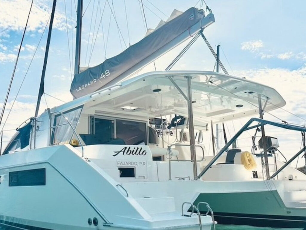 A catamaran parked on a dock