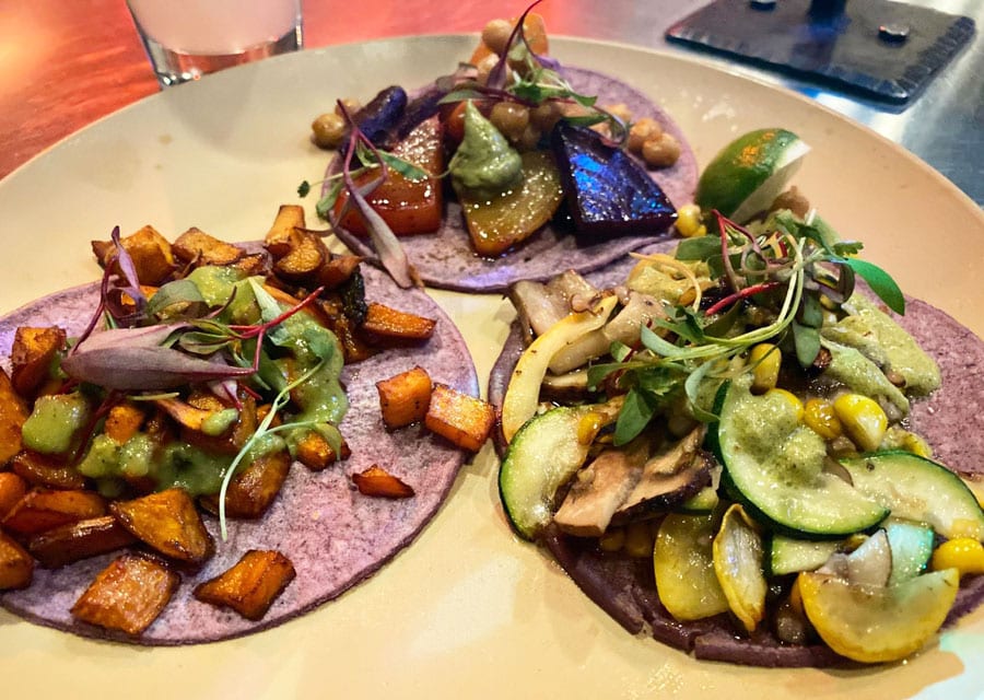 Sampling tacos from Machete Tequila + Tacos