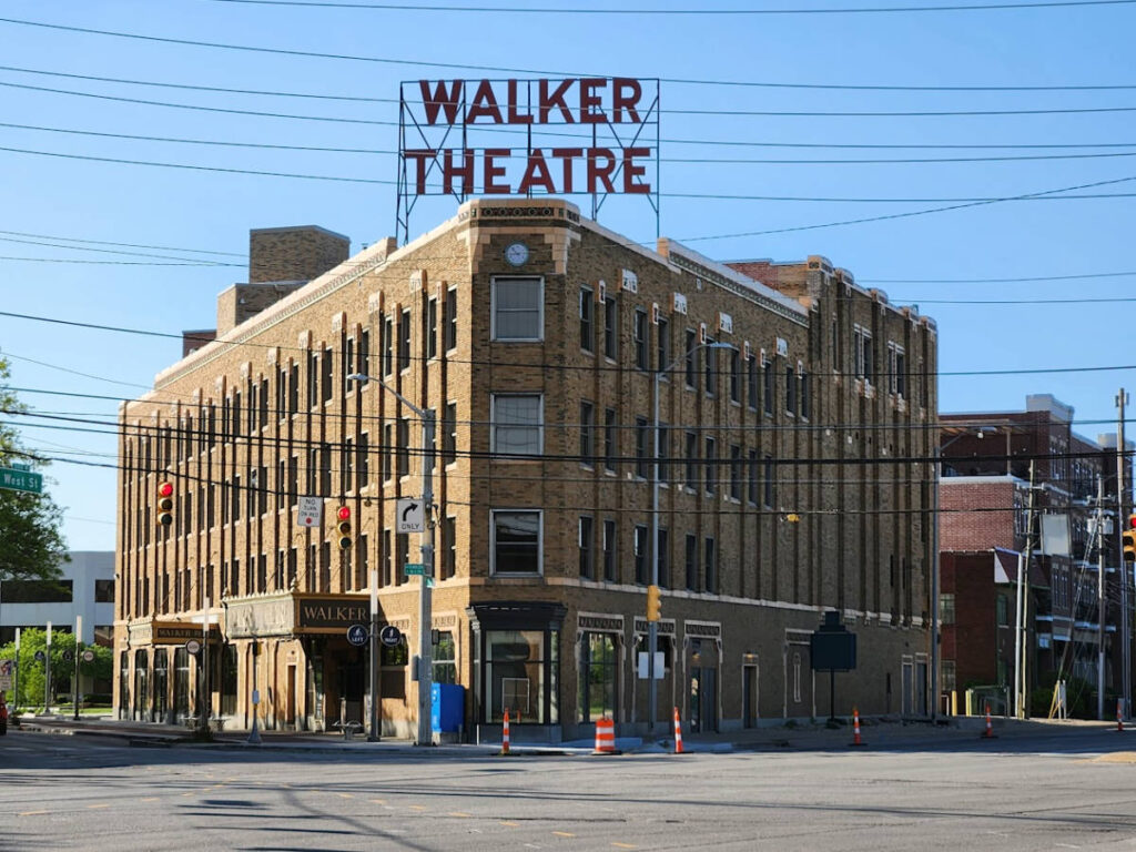 View of the beautiful brick walled exterior of Madam Walker Legacy Center