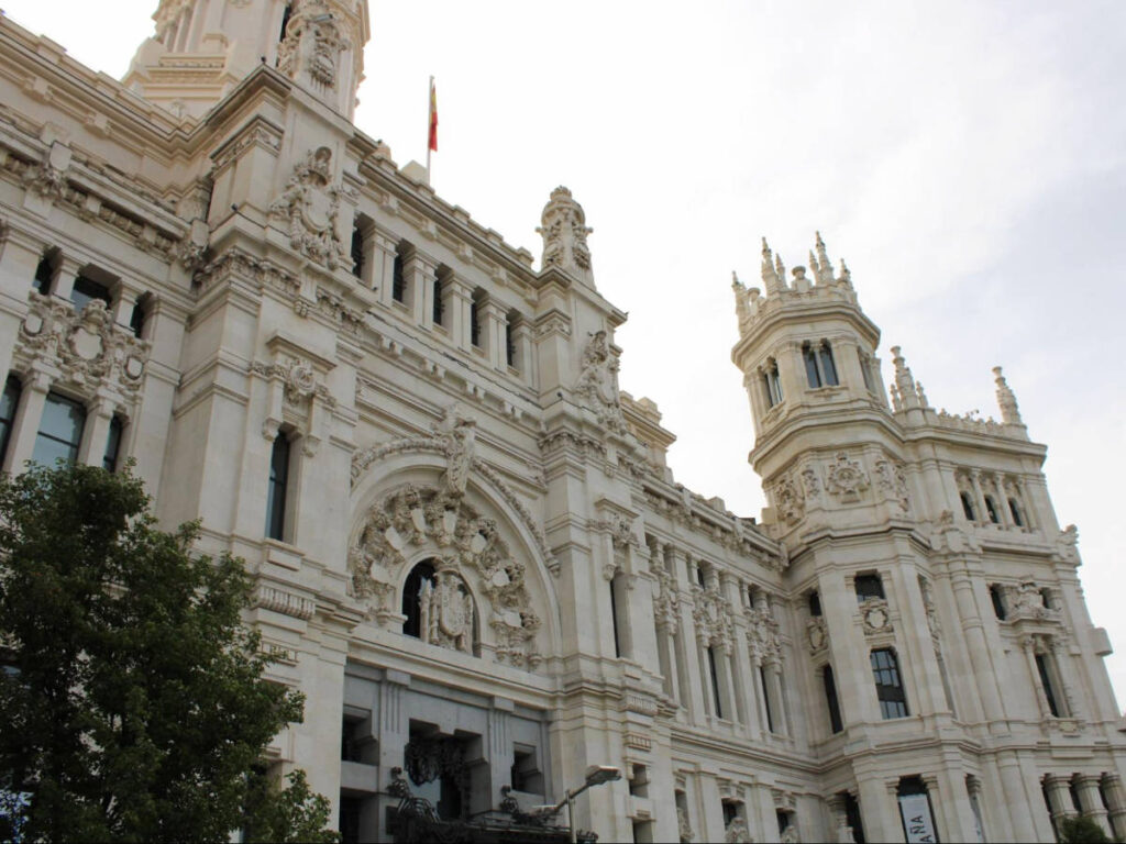A building with an impressive architecture in Madrid