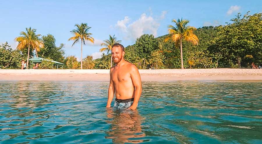 The author on the water of Magens Bay