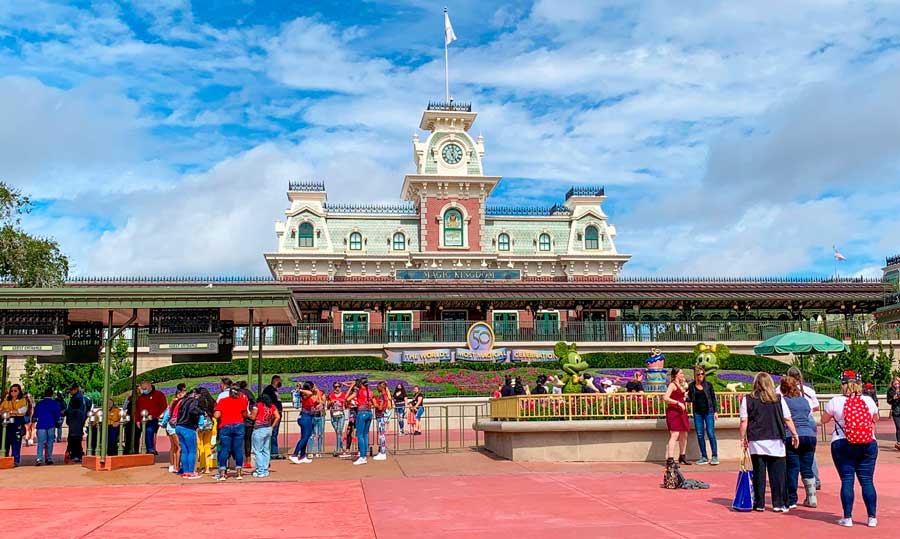 View of people on the entrance of Magic Kingdom
