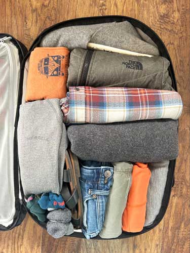 The 40L Tortuga Travel Backpack with travel essentials