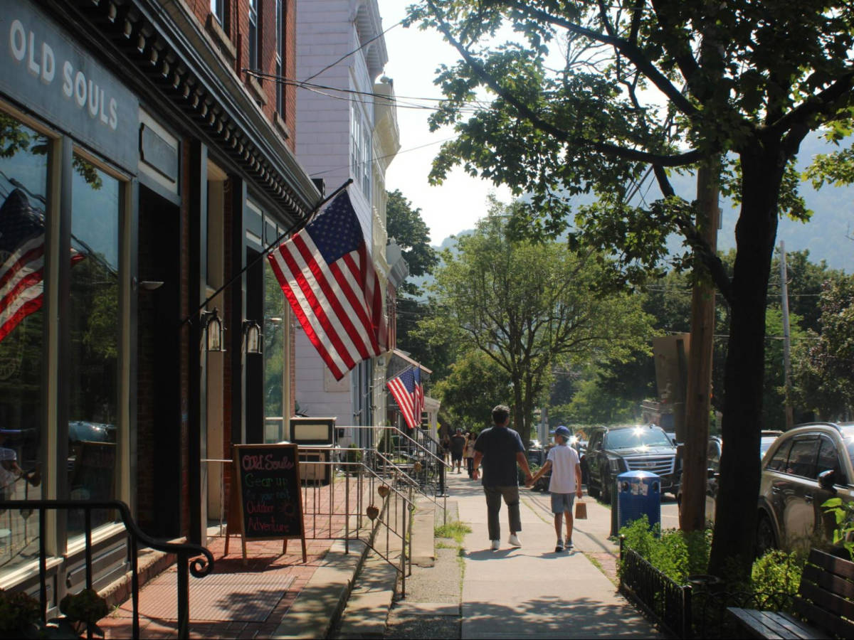 View of the shops along the Downtown Cold Spring