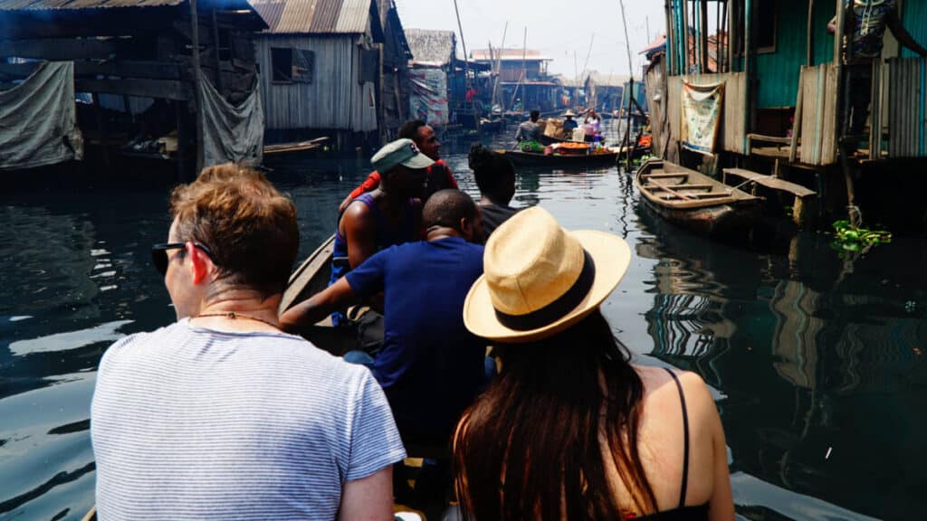View of a boat at the Makoko Floating Village
