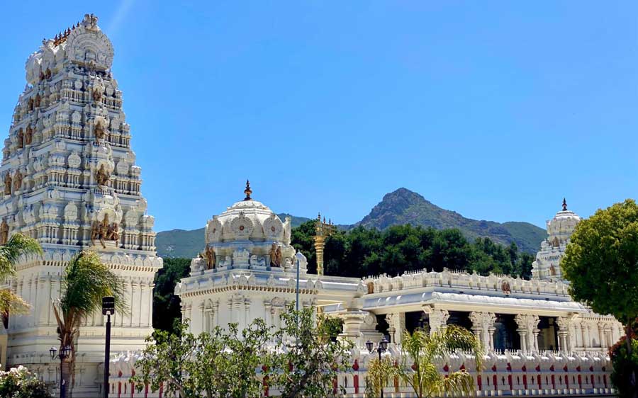 The Malibu Hindu Temple from the outside