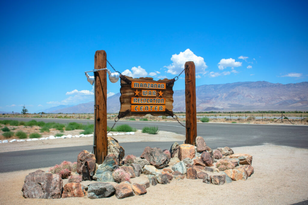 A sign at the Manzanar National Historic Site Sign