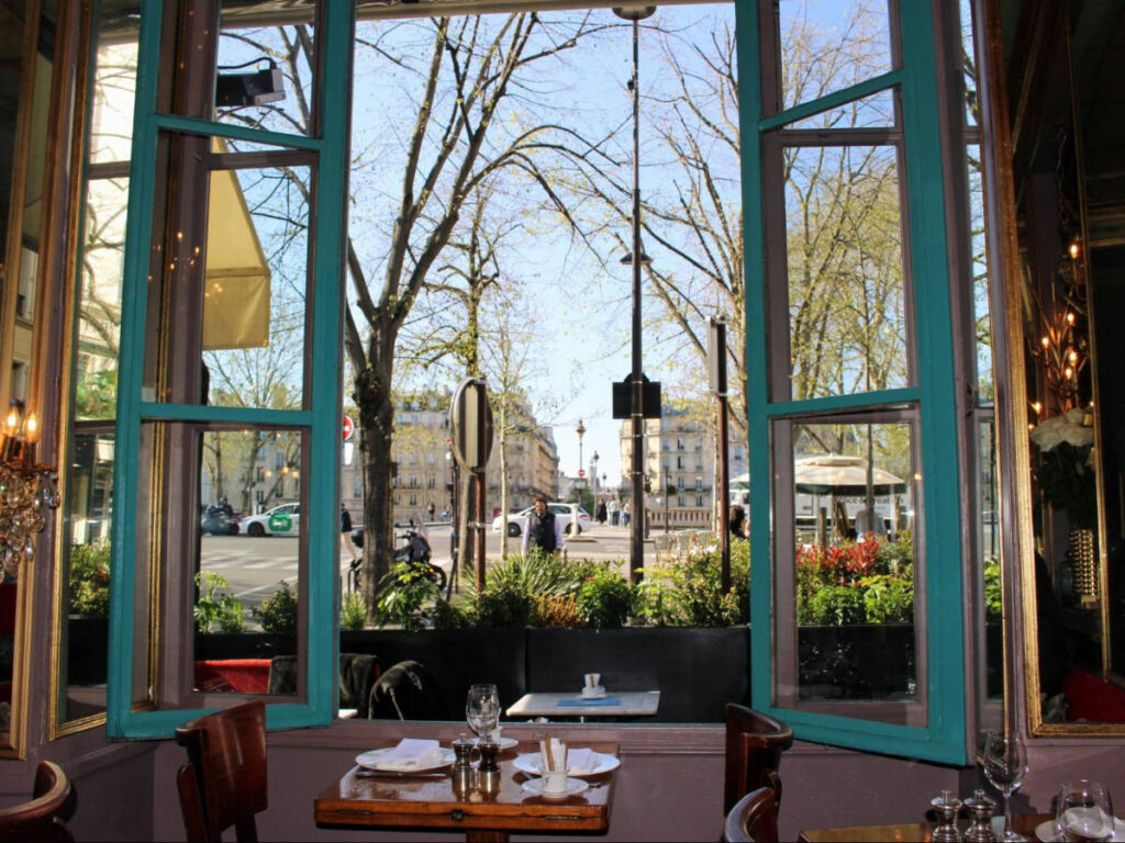 View of the Marais neighborhood from the window of Chez Julien