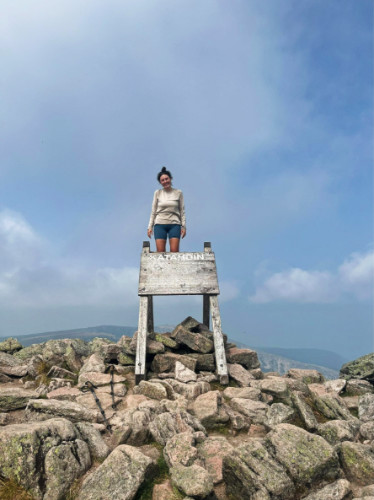 Marina Martinelli during a hike at the Mount Katahdin