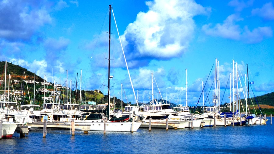 View of boats and yachts in Marina Puerto del Rey