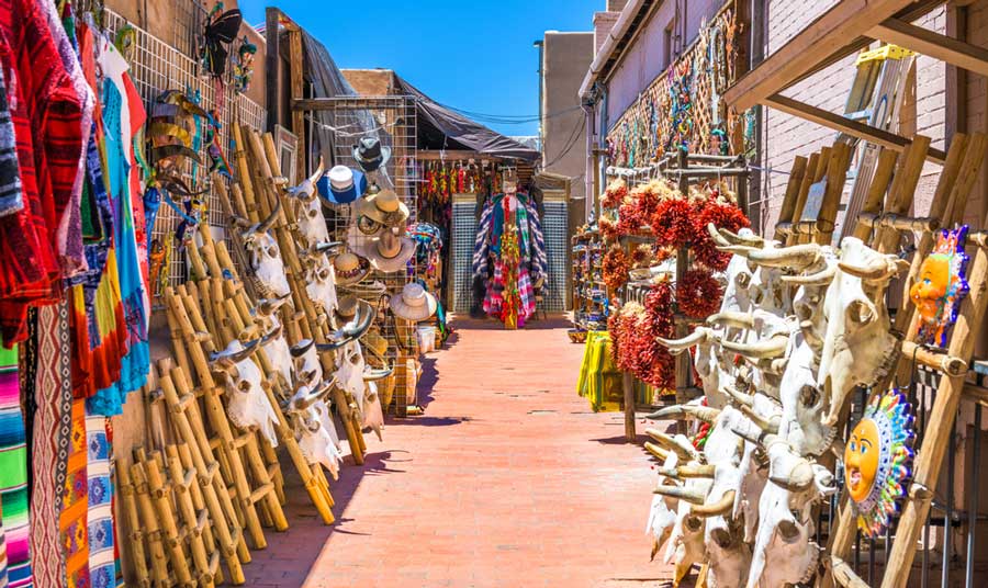View from a market in Santa Fe, New Mexico