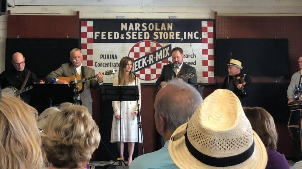 A bluegrass concert at the Marsolan Feed & Seed Store Inc