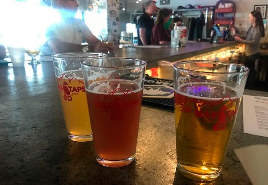 Glasses of beer in Max Taps