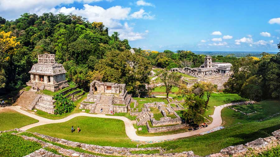 Overlooking view of Mayan Ruins in Palenque