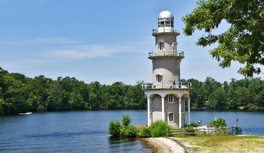 An old lighthouse near Lake Lenape in Mays Landing, New Jersey