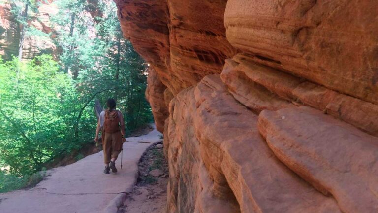 The author McKenna Mobley during her hike at the Hickman Bridge Trail