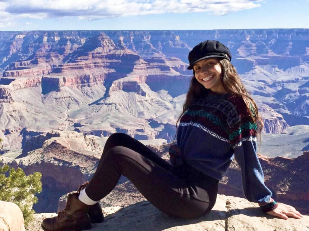 The author McKenna Mobley, posing at the North Rim of the Grand Canyon