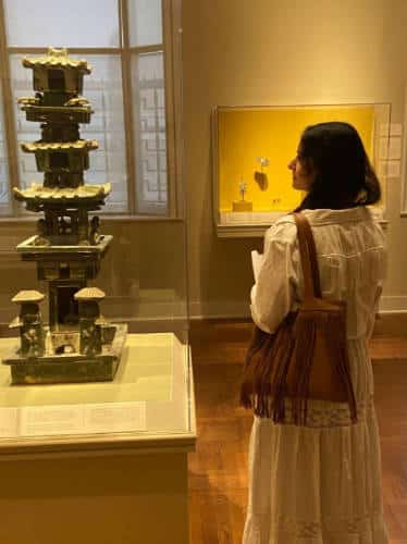 The author admiring an exhibit inside the Portland Art Museum
