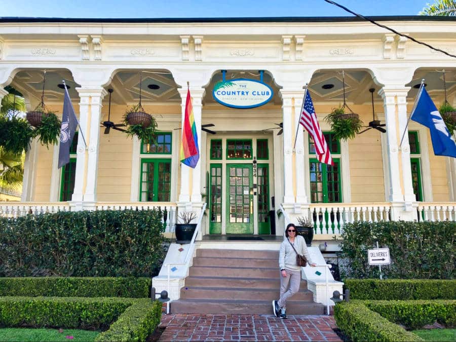 The author, Meg, posing outside The Country Club
