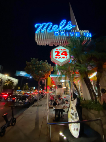 Mels Drive In Signage at night