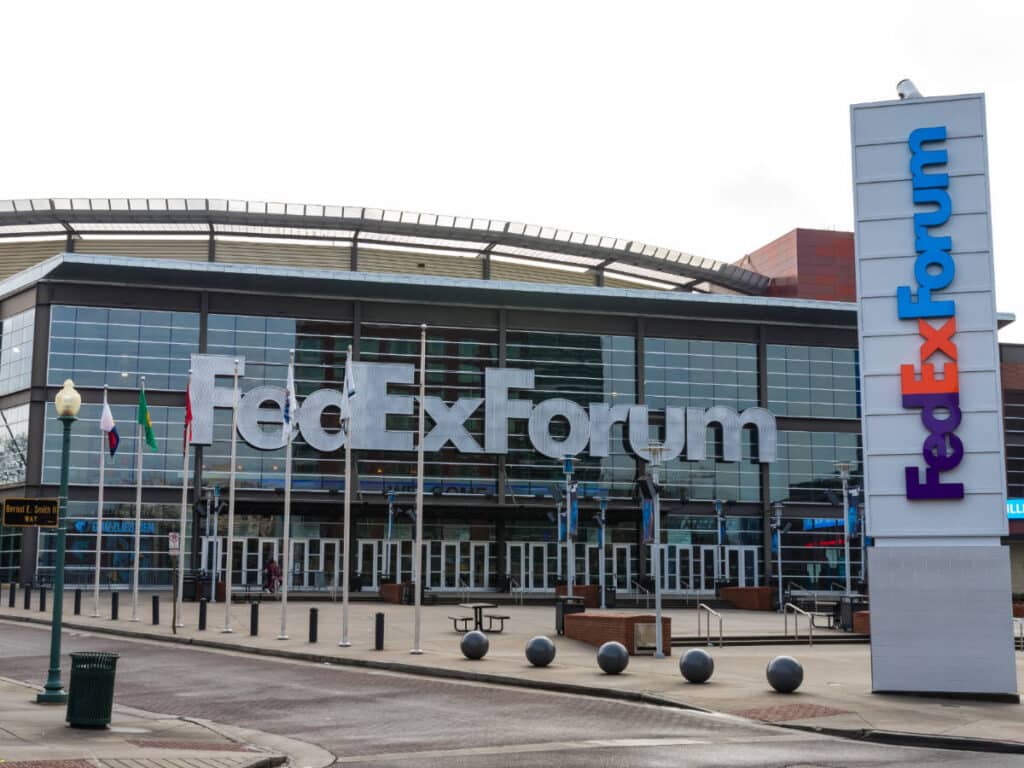 The FedEx Forum building from the outside