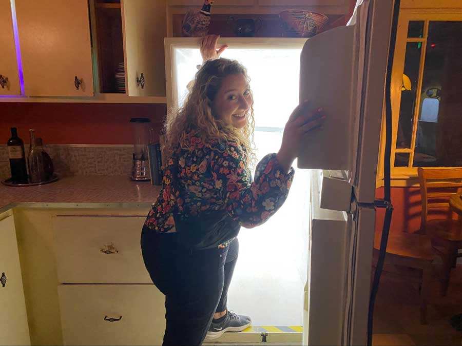 The author enjoying her day in Meow Wolf New Mexico
