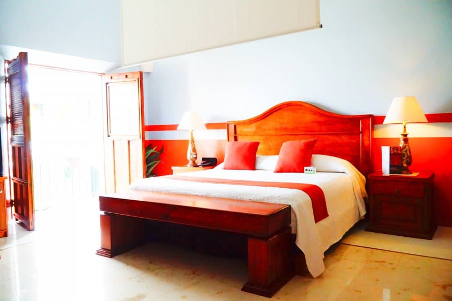 View inside the hotel bedroom of Hotel Meson del Marques