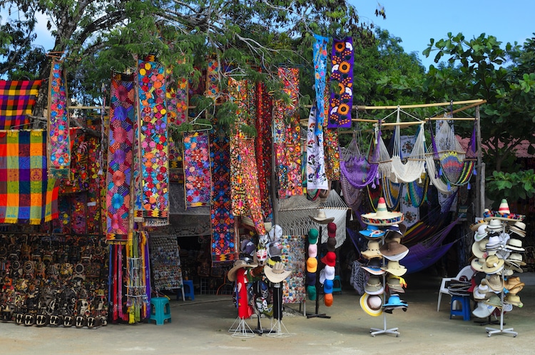 Mexican souveniers in an open air shop