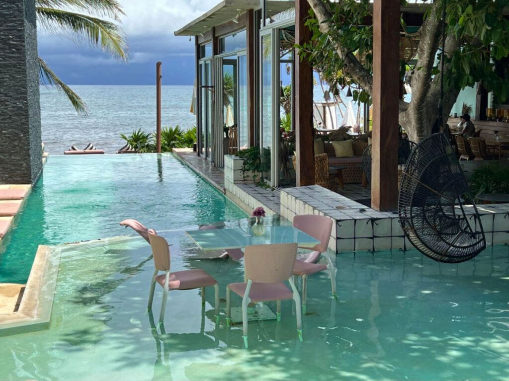 Poolside dining at Mi Amor a Colibri Boutique Hotel in Tulum