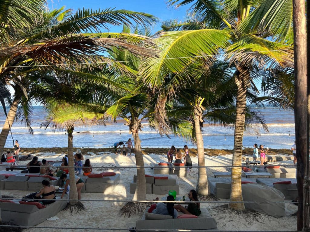 People at the beach side of Mia Restaurant & Beach Club