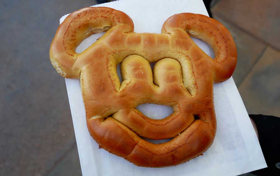 A Mickey Mouse shaped bread