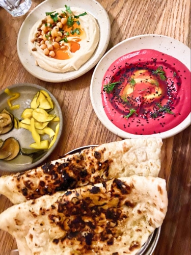 View of different Middle Eastern food served in Bubala London