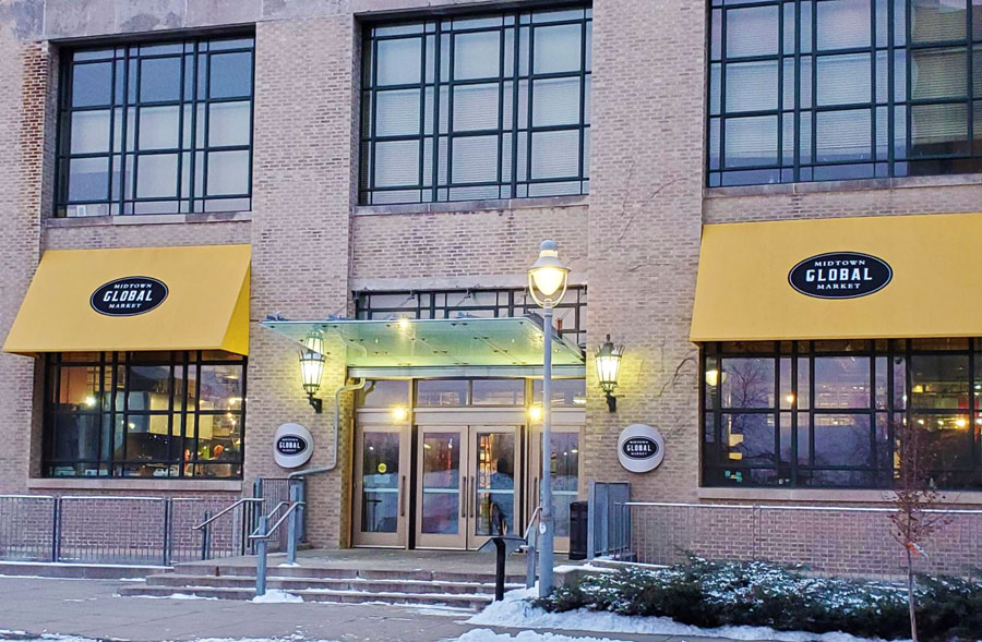 The Midtown Global Market building from the outside