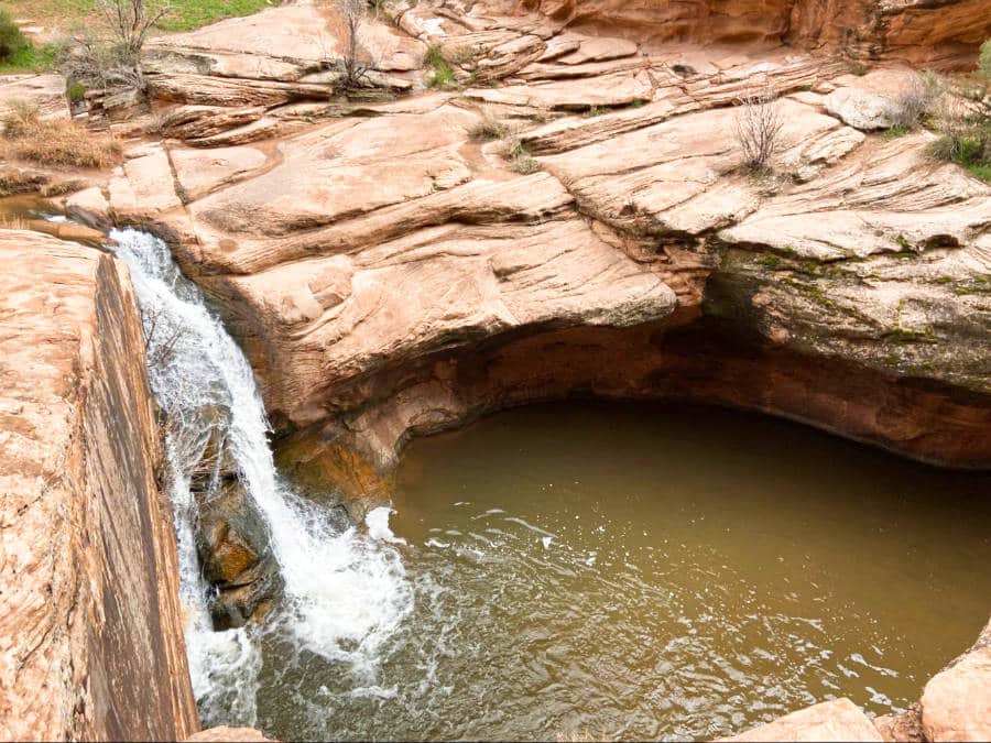 View of the waterfalls in Mill Creek from above