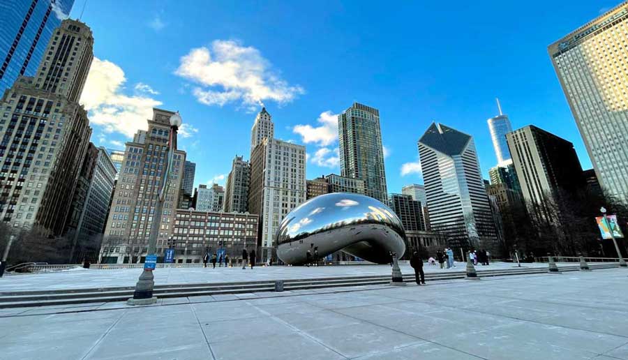 View of the "Bean" in Millennium Park