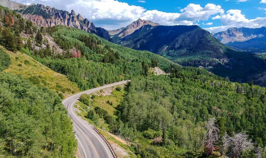 View of the Million Dollar Highway to Silverton