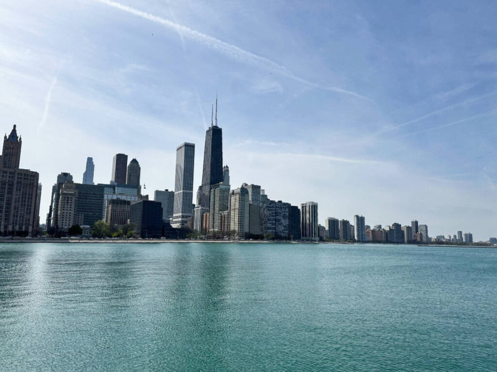View of the Chicago skyline from Milton Lee Olive Park