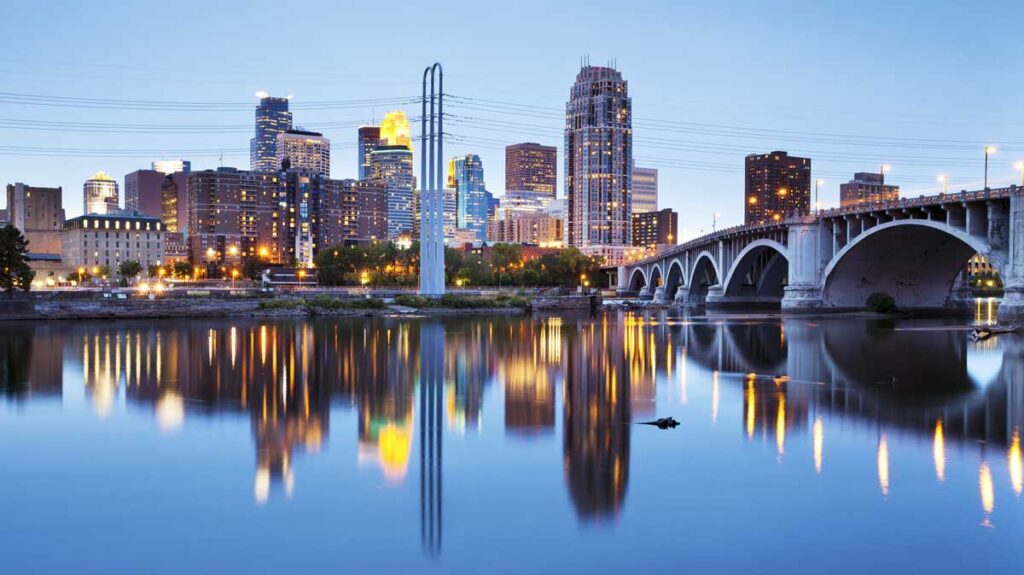 View of the Minneapolis Downtown before night time