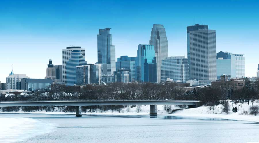 View of Downtown Minneapolis during winter