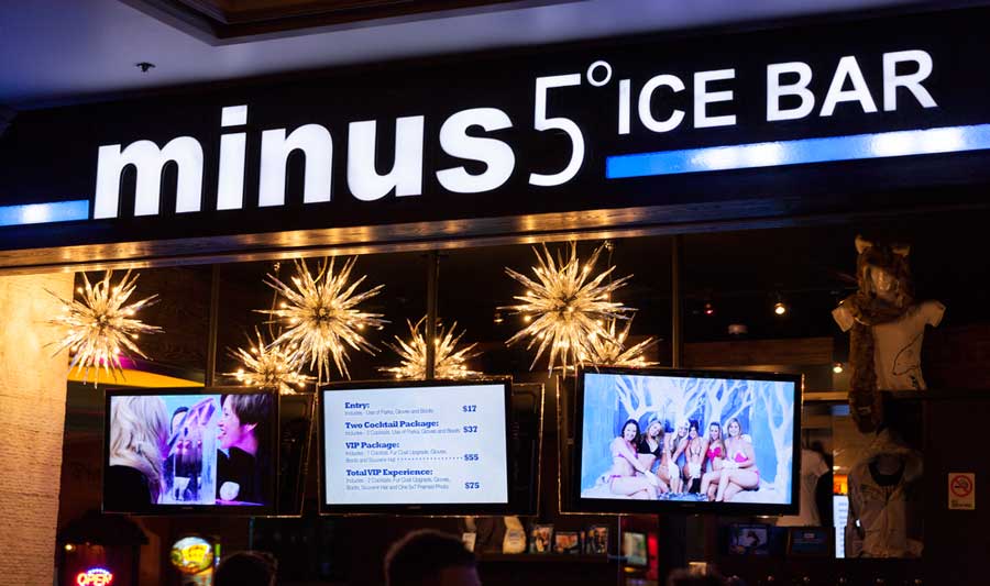 The Minus5 ICEBAR signage on the outside