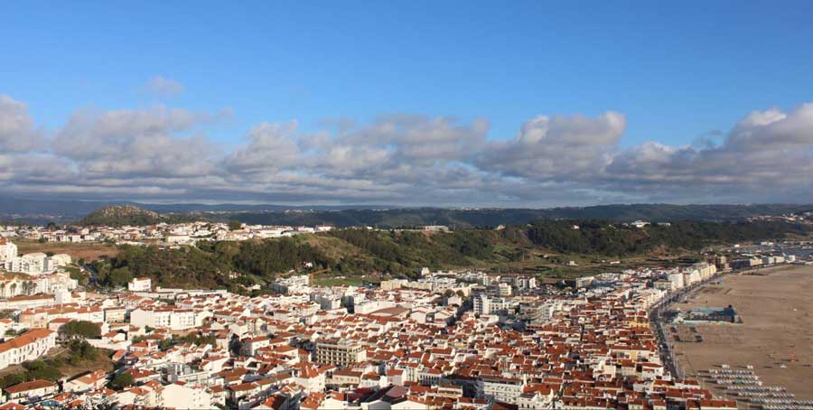 Overlooking view of Nazare from the Miradouro do Suberco