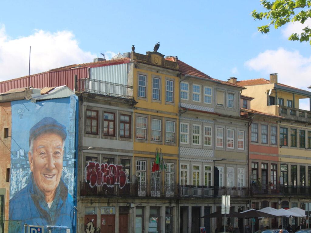 A street art on a building in the Miragaia neighborhood