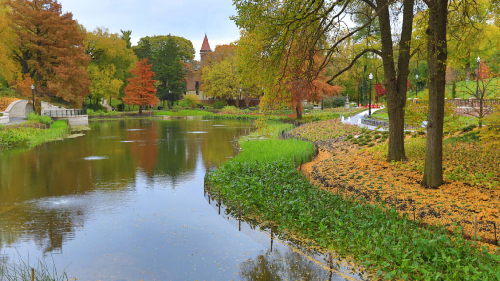 View of the Mirror Lake in Ohio State University campus