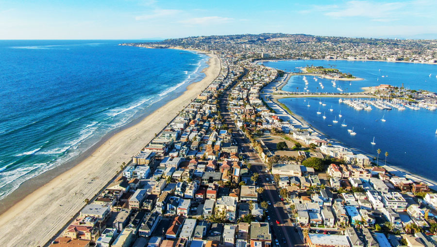 Aerial View of San Diego's Mission Beach