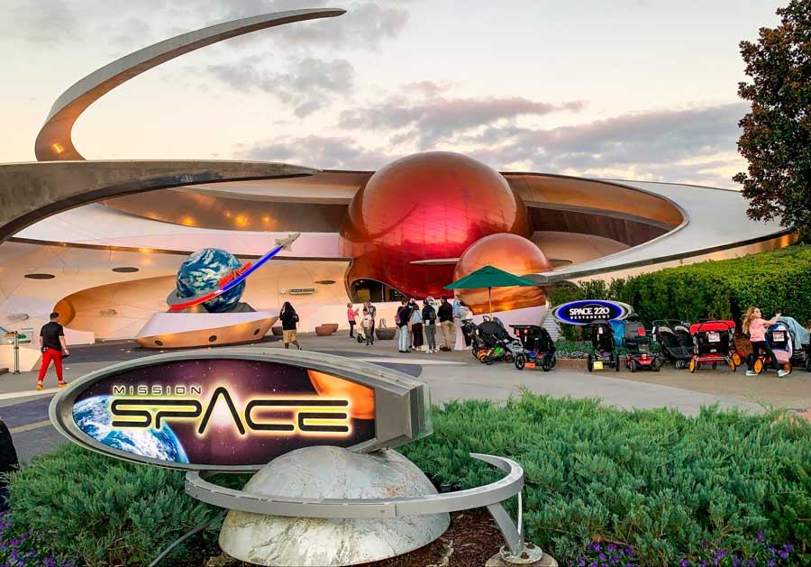View of people outside the Mission: SPACE