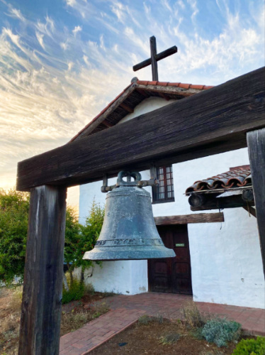 View of the bell outside the Mission San Francisco Solano